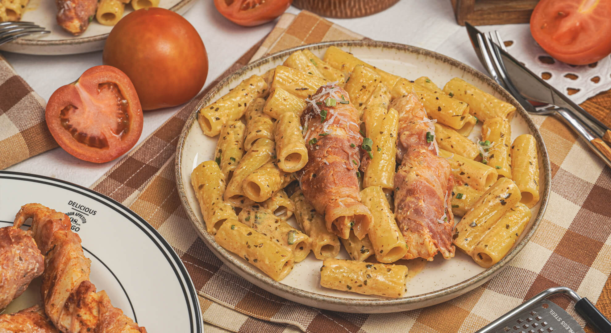 Baconbe tekert csirkemell